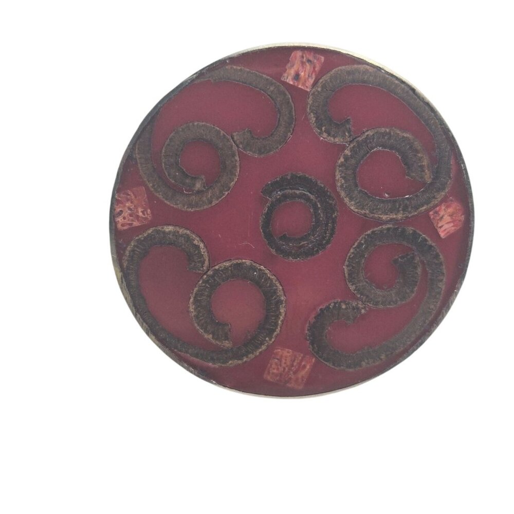 Vintage Y2K Swirl Hearts Red Enamel Adjustable Ring Valentines Gift